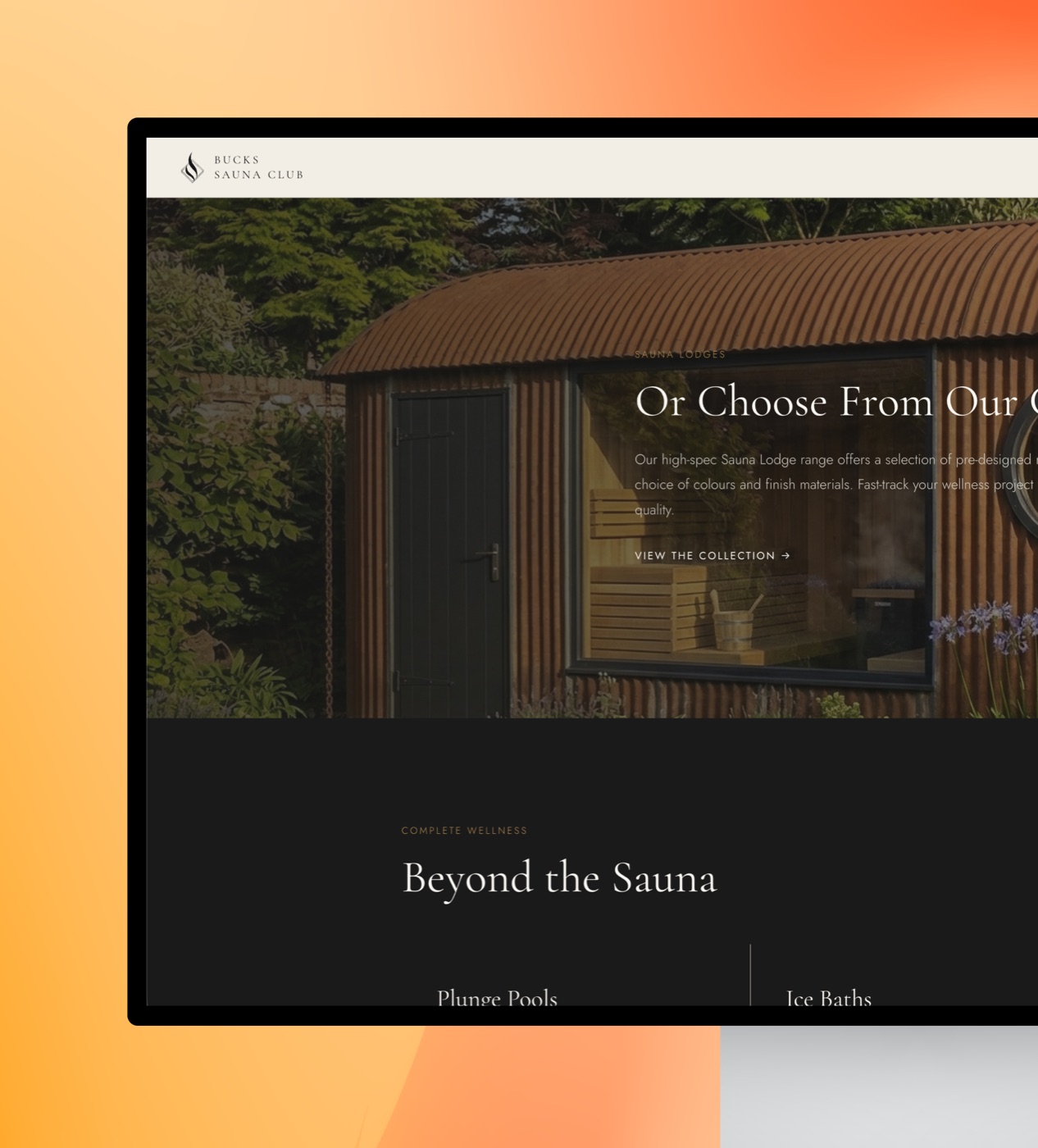 Bucks Sauna Club website detail